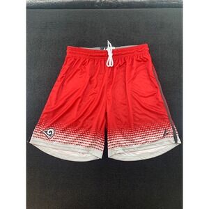 Los Angeles Rams Red‎ Athletic Shorts Men's Size L Mesh Logo Print Shorts